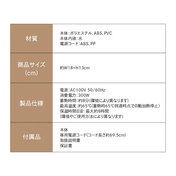 【蓄熱式湯たんぽ mini warmer(アズキ)】 ちあふる 電気代節約であったか 冬支度 省エネ 節電 JAN:4571621441375