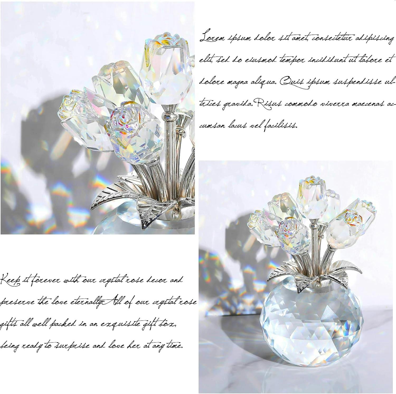 クリスタルピンクローズ 結婚記念日プレゼント女性クリスタルピンク