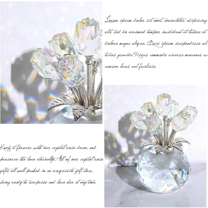 クリスタルピンクローズ 結婚記念日プレゼント女性クリスタルピンクバラギフト バラの花束 薔薇 置物 誕生日プレゼント 結婚祝い バレンタインデー 母の日 彼女 妻 母への贈り物