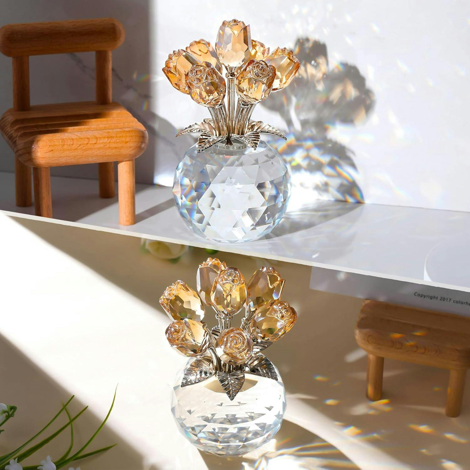 プライズ品　バラ売り クリスタルピンクローズ 結婚記念日プレゼント女性クリスタルピンク