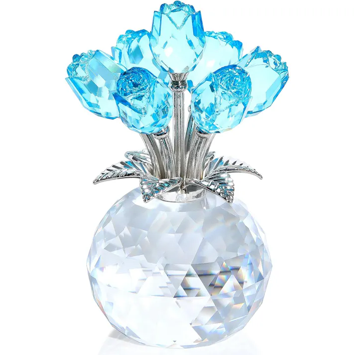 クリスタルピンクローズ 結婚記念日プレゼント女性クリスタルピンクバラギフト バラの花束 薔薇 置物 誕生日プレゼント 結婚祝い バレンタインデー 母の日 彼女 妻 母への贈り物