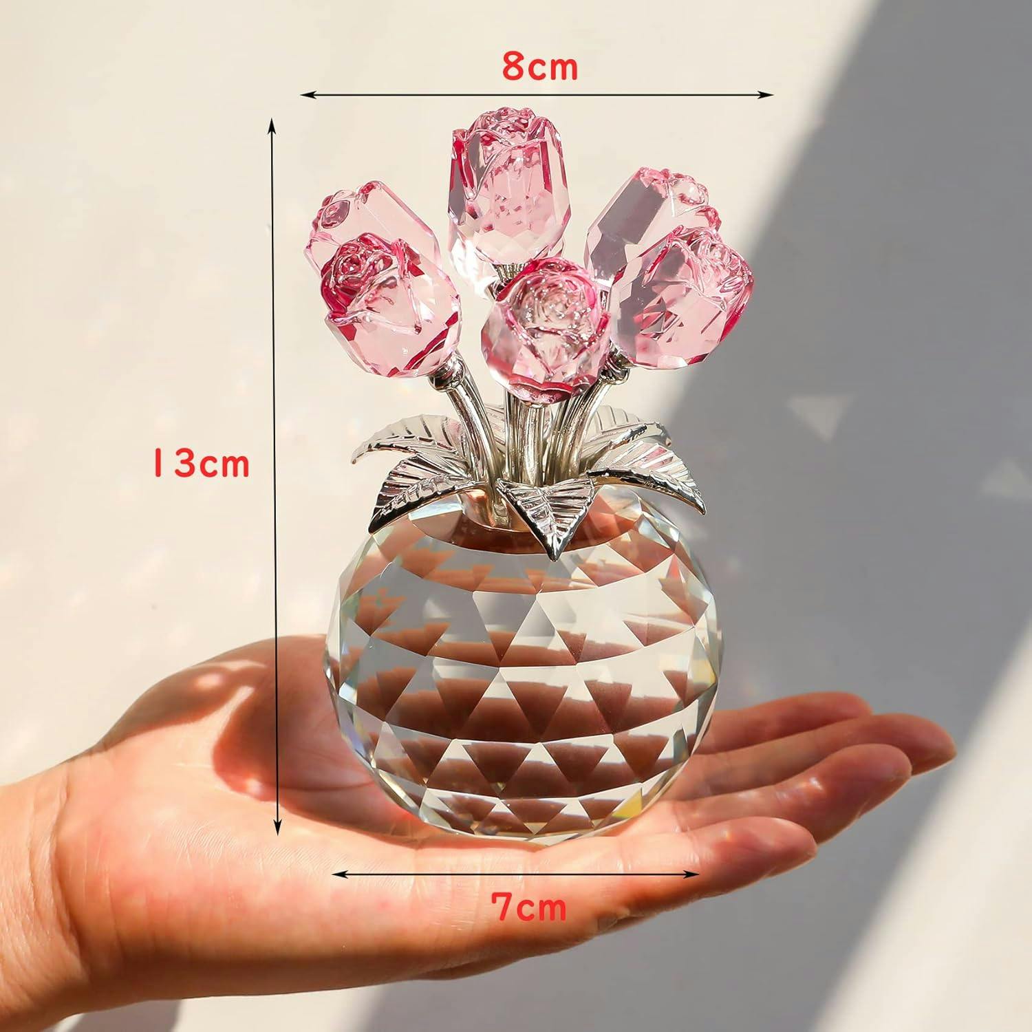 クリスタルピンクローズ 結婚記念日プレゼント女性クリスタルピンク