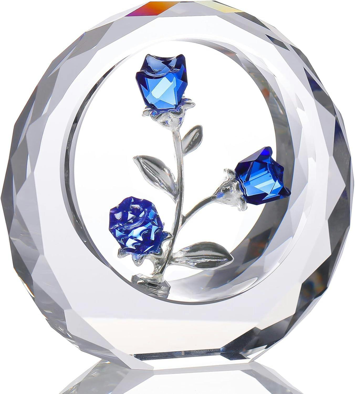 クリスタルピンクローズ 結婚記念日プレゼント女性クリスタルピンクバラギフト バラの花束 薔薇 置物 誕生日プレゼント 結婚祝い バレンタインデー 母の日 彼女 妻 母への贈り物