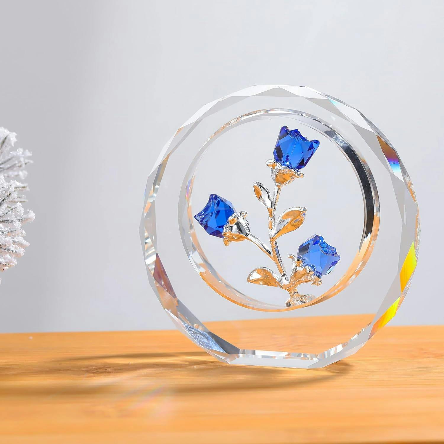 クリスタルピンクローズ 結婚記念日プレゼント女性クリスタルピンク