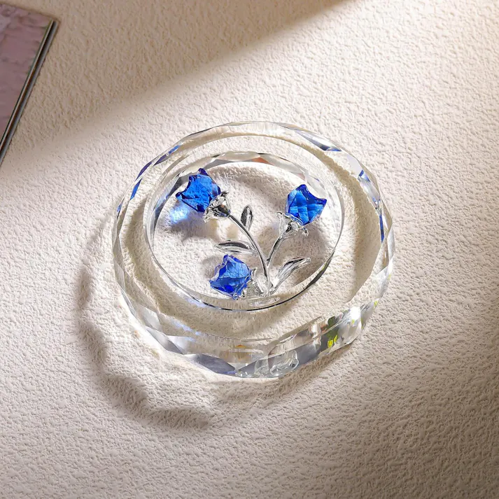 クリスタルピンクローズ 結婚記念日プレゼント女性クリスタルピンクバラギフト バラの花束 薔薇 置物 誕生日プレゼント 結婚祝い バレンタインデー 母の日 彼女 妻 母への贈り物