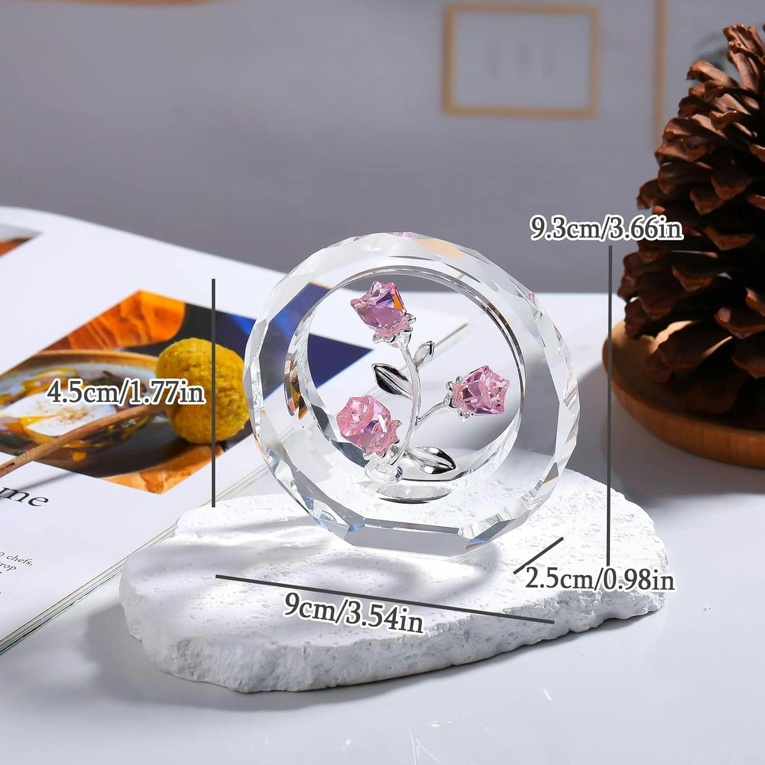 ★限定ご奉仕★4096 Hzセット【クリスタル☆キラキラ水晶♢ローズ】❤️ クリスタルピンクローズ 結婚記念日プレゼント女性クリスタルピンク