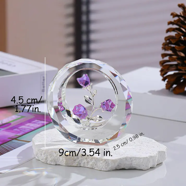 クリスタルピンクローズ 結婚記念日プレゼント女性クリスタルピンクバラギフト バラの花束 薔薇 置物 誕生日プレゼント 結婚祝い バレンタインデー 母の日 彼女 妻 母への贈り物