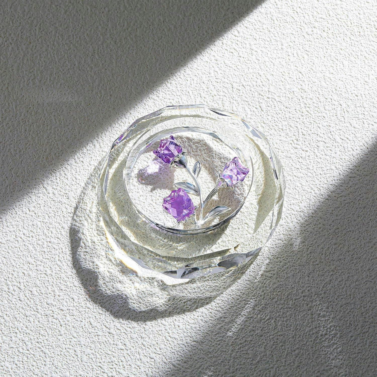 クリスタルピンクローズ 結婚記念日プレゼント女性クリスタルピンク