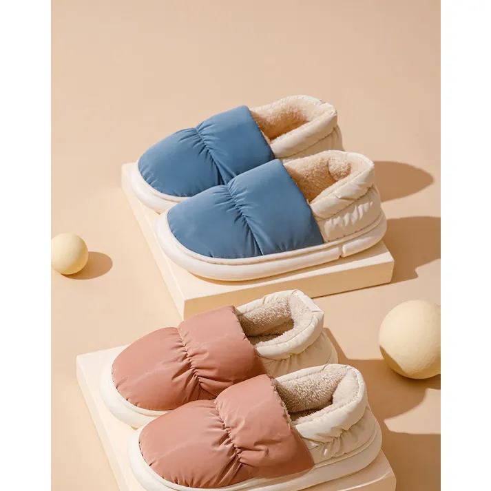 冬用スリッパ 防寒 防水 静音 洗える スリッポン 軽量 カジュアル 室内履き