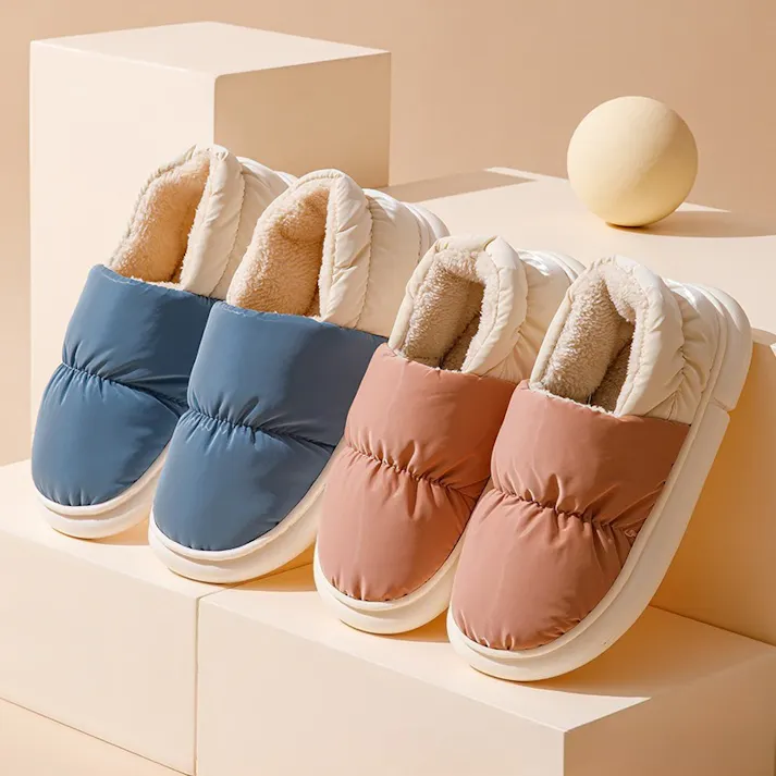 冬用スリッパ 防寒 防水 静音 洗える スリッポン 軽量 カジュアル 室内履き