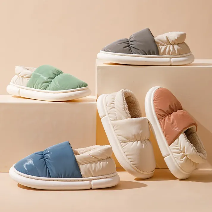 冬用スリッパ 防寒 防水 静音 洗える スリッポン 軽量 カジュアル 室内履き