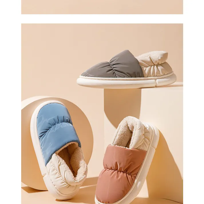 冬用スリッパ 防寒 防水 静音 洗える スリッポン 軽量 カジュアル 室内履き