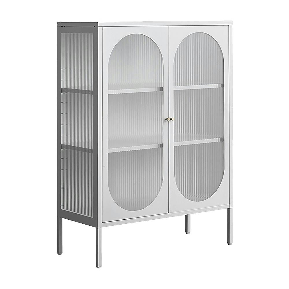 宮武製作所 MIYATAKE ガラスキャビネット Muun(ムーン) ホワイト キャビネット・ラック