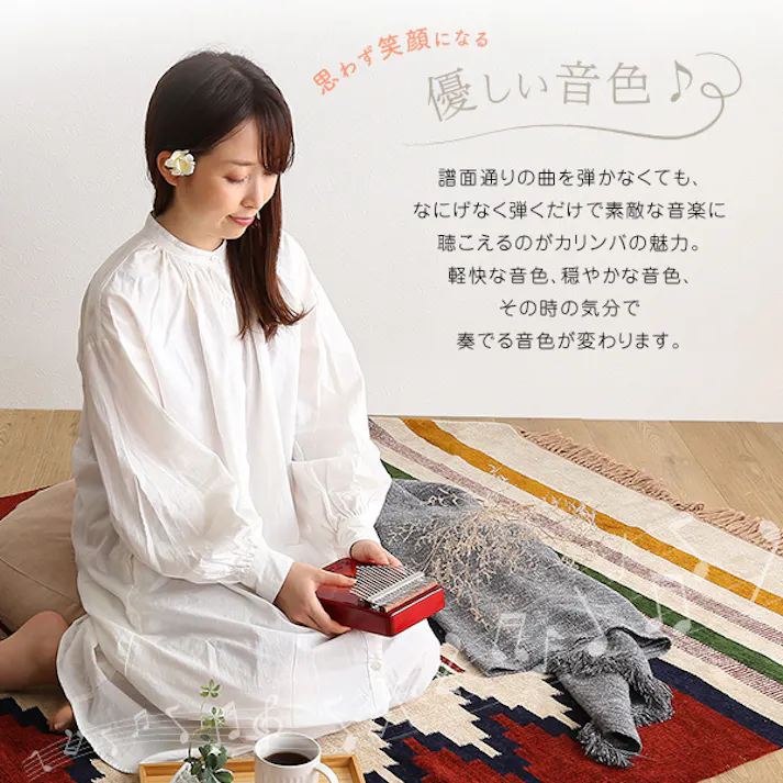 【ハードケースつき】指で弾くピアノ カリンバ初心者セット 絵柄付きタイプ /カラー:ブラウン/ #sh-06-kpb17--br 【4535306213084】