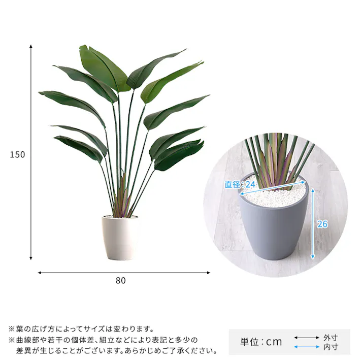 お手入れ簡単フェイクグリーン ストレリチア Mサイズ(150cm)/カラー:アイボリー/ #sh-06-str-m--iv 【4535306247737】