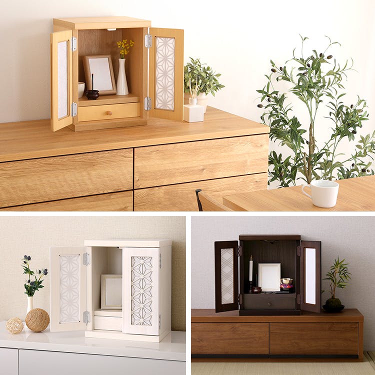 大切な人を身近に LED付きコンパクト仏壇／カラー：ブラウン／ ＃sh-08