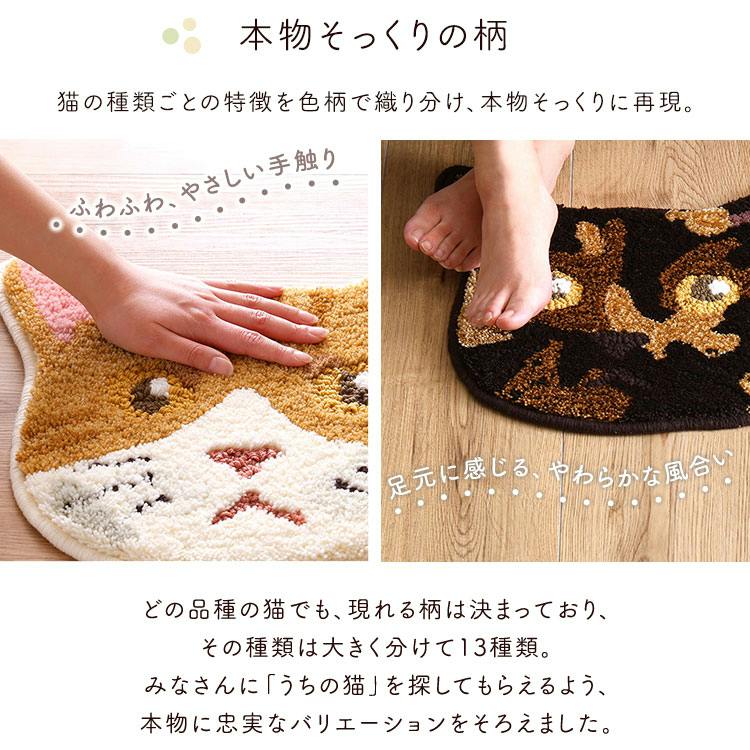 ネコ 好きに嬉しい 猫 顔 マット【猫の種類：チャトラ】茶トラ