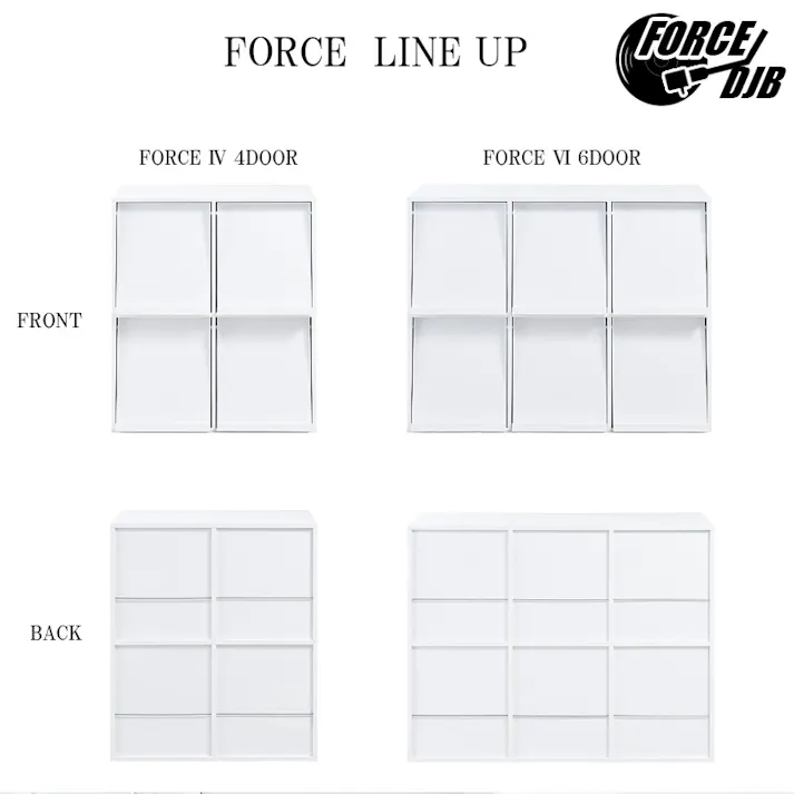 【FORCE】両面ディスプレイ型レコードラック6DOORタイプ レコード収納 ディスプレイラック レコード棚 lp cd 棚 本棚 フラップ扉 収納棚 収納ラック 木製 ターンテーブル 台 ブラウン ヴィンテージ レコードプレーヤー台