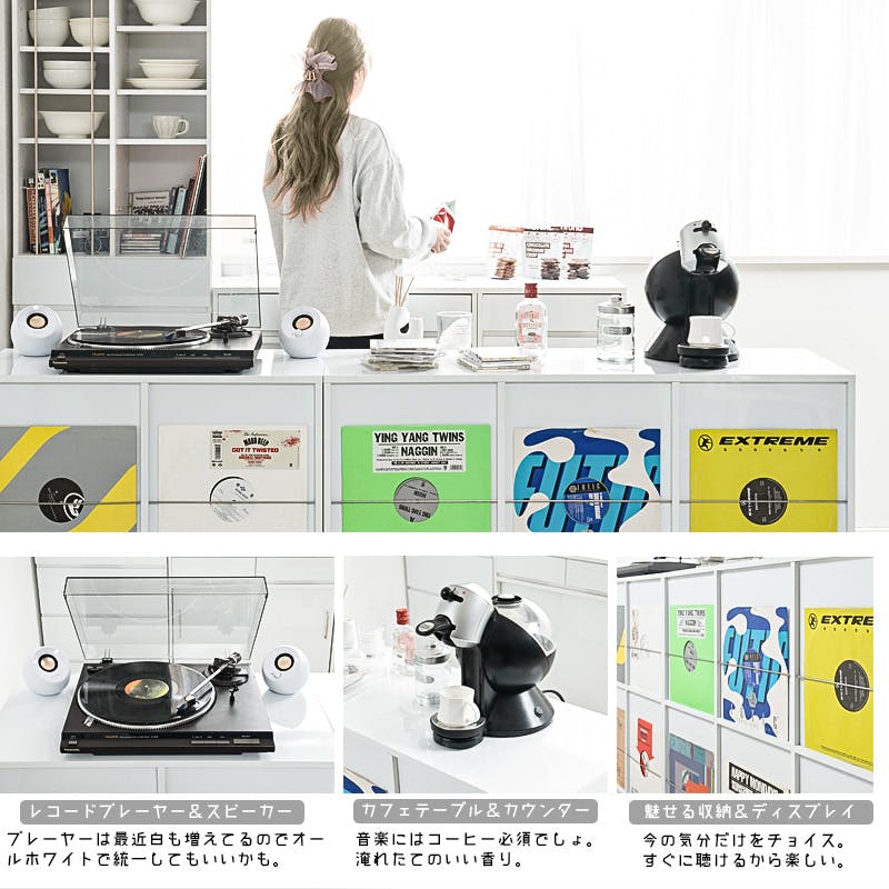 FORCE】両面ディスプレイ型レコードラック6DOORタイプ レコード収納