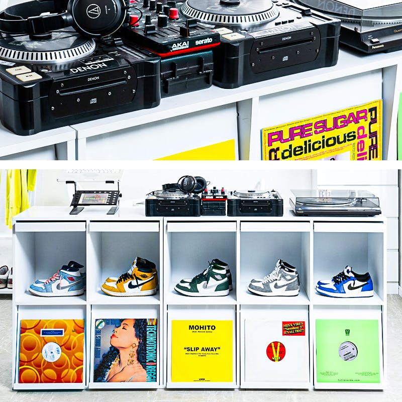 FORCE】両面ディスプレイ型レコードラック6DOORタイプ レコード収納