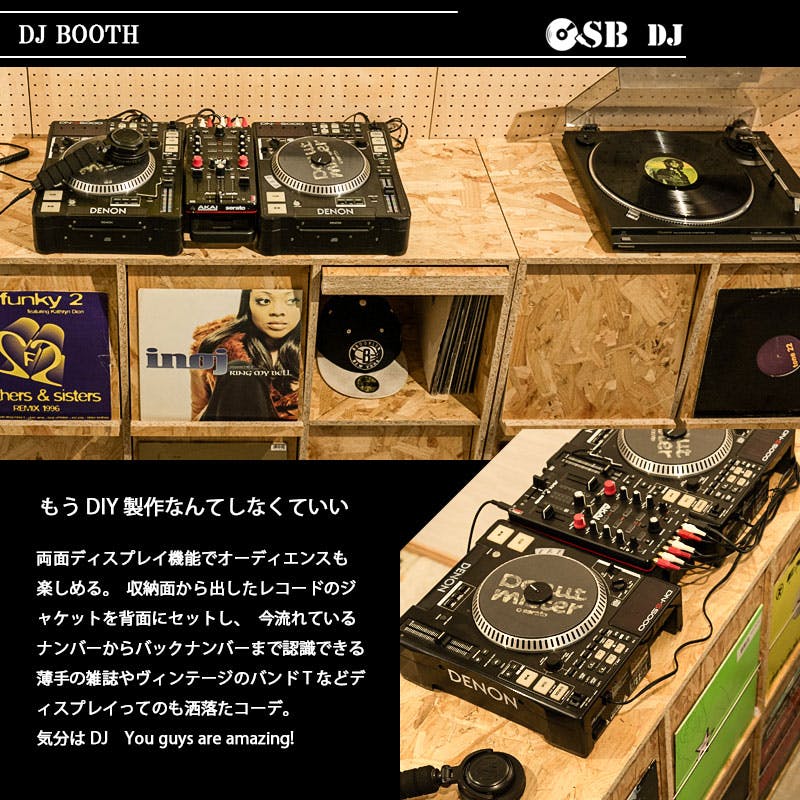 OSB】両面ディスプレイ型レコードラック4DOORタイプ レコード収納