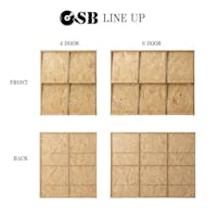 【OSB】両面ディスプレイ型レコードラック6DOORタイプ レコード収納 ディスプレイラック レコード棚 lp cd 棚 本棚 フラップ扉 収納棚 収納ラック 木製 ターンテーブル 台 ブラウン ヴィンテージ レコードプレーヤー台 DIY ガレージ ガレージ収納