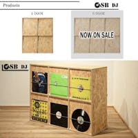 OSB】両面ディスプレイ型レコードラック6DOORタイプ レコード収納