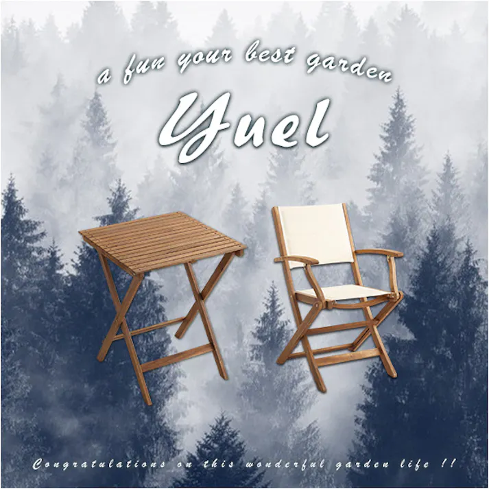 折りたたみガーデンテーブル・チェア肘付き(3点セット)人気素材のアカシア材を使用 Yuel-ユエル-/カラー:ブラウン/ #sh-01-yel3-gr--br---lf2 【4535306170851】