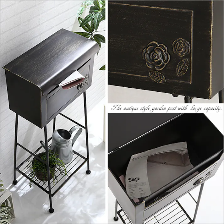 置くだけカンタン ガーデンポスト 【Fiory -フィオリ-】/カラー:ブラック/ #sh-05-35500--bk 【4535306186548】