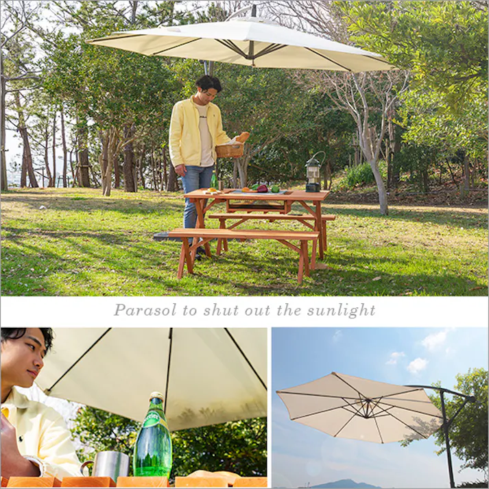 ハンギングパラソル 300cm幅 【Shade-シェイド-】/カラー:ライトブルー/ #sh-05-36999--lbl 【4535306185961】