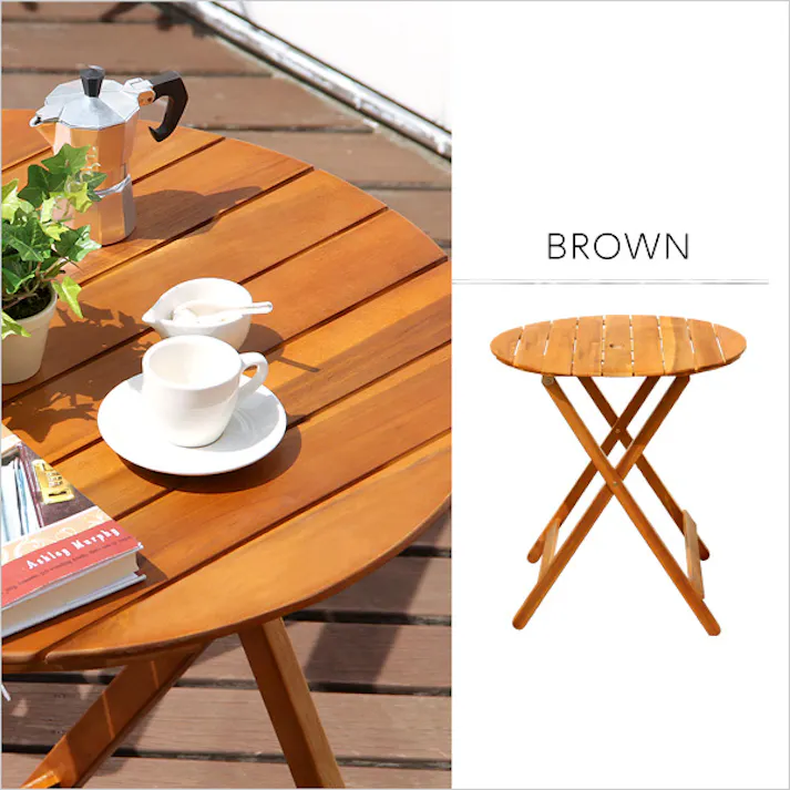 アジアン カフェ風 テラス 【FLEURシリーズ】ラウンドテーブル70cm/カラー:ブラウン/ #sh-05-81060--br---lf2 【4535306148836】