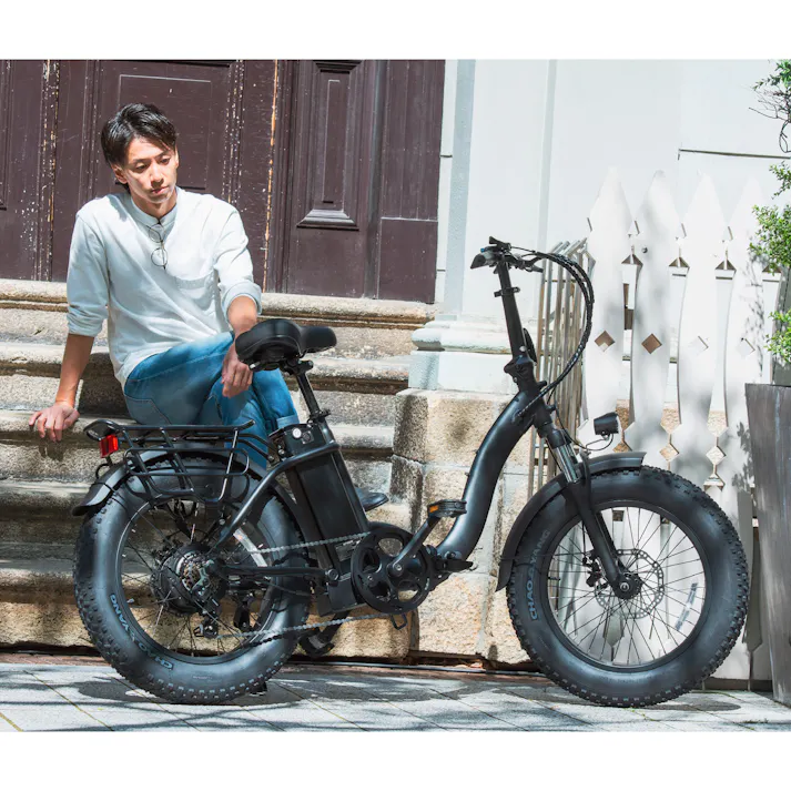 型式認定取得・公道走行可能!ファットバイクタイプ電動アシスト自転車:FAT-01(カーキ)