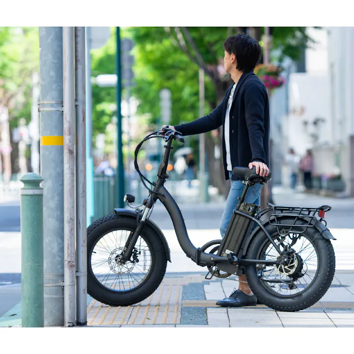 型式認定取得・公道走行可能!ファットバイクタイプ電動アシスト自転車:FAT-01(カーキ)