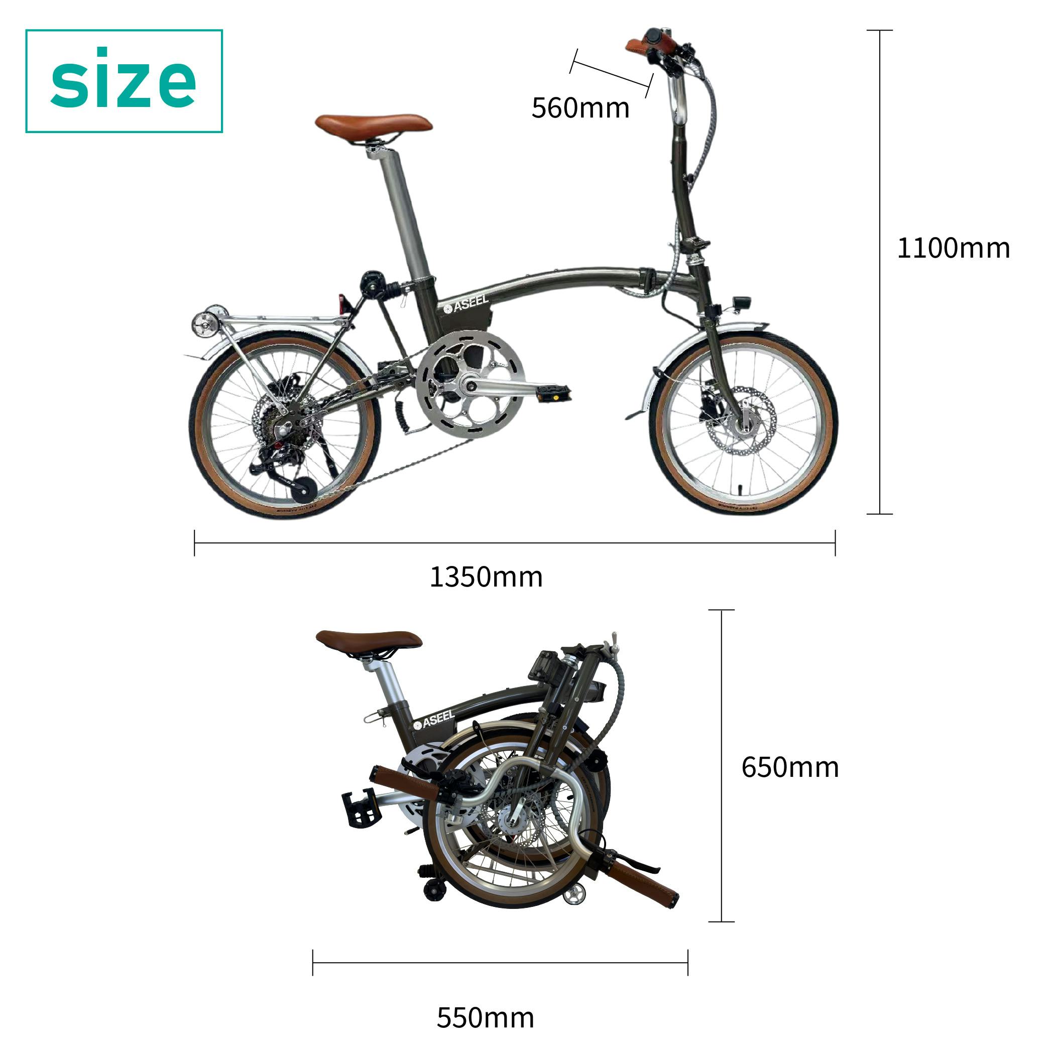 折りたたみ電動アシスト自転車 ASEEL スモーキーグレー | 電動