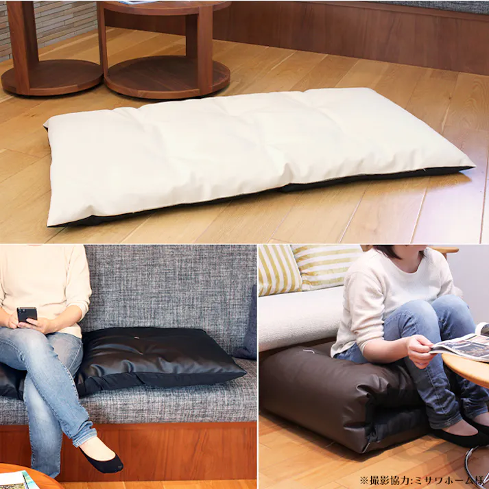 長座布団 60×120 ロングクッション ロングフロアクッション 座布団 レザー 日本製 おしゃれ 無地
