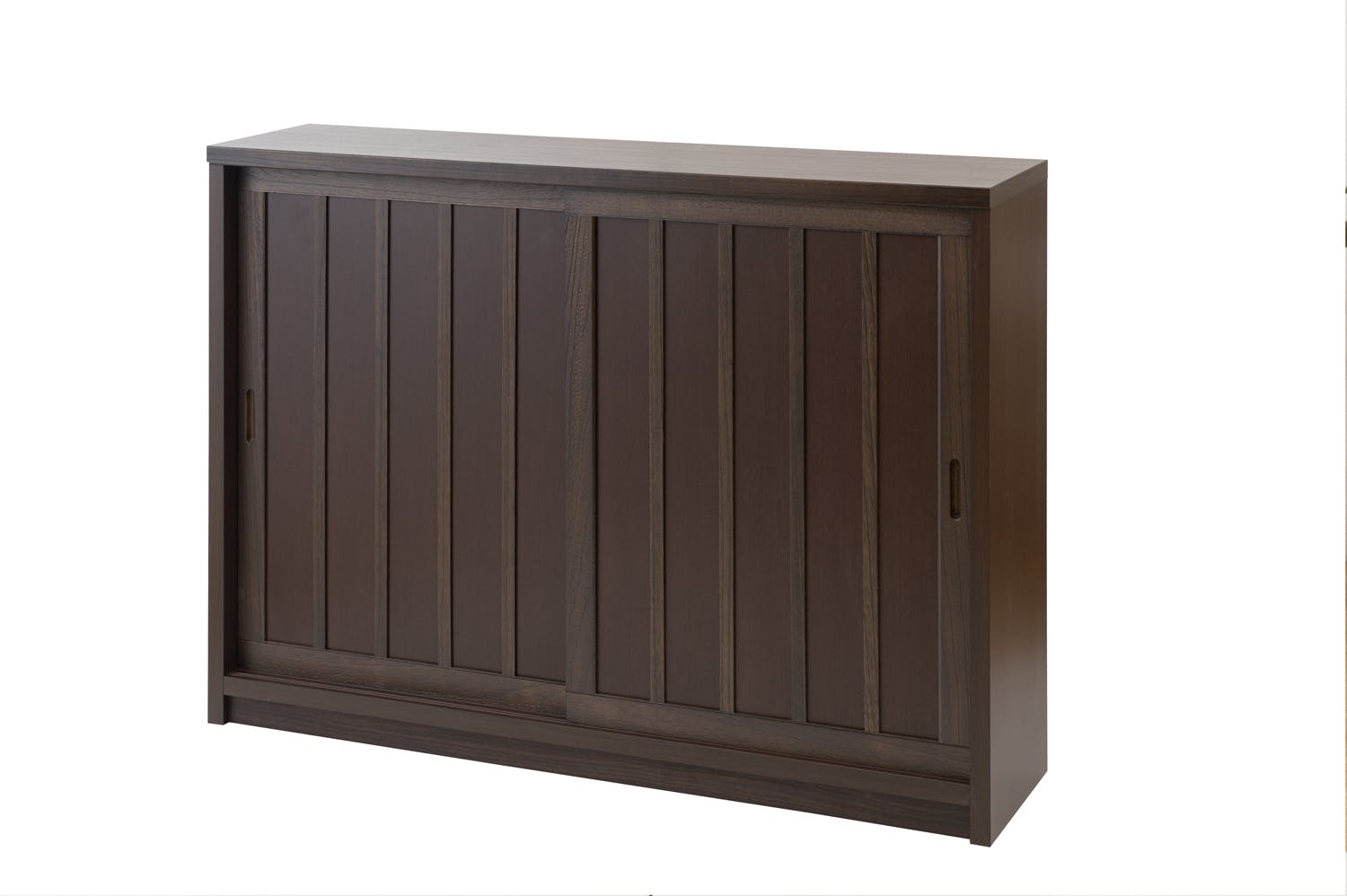 木製キッチン収納キャビネット Tatis】幅120.5 奥行30 高さ86.5 天然木桐材の格子引戸キャビネット