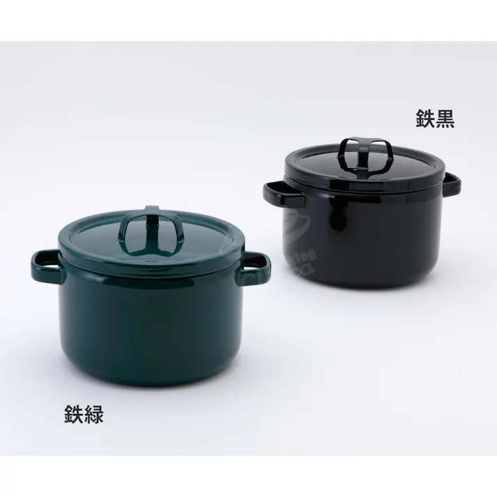 富士ホーロー 匠シリーズ 深鍋 22cm 5.6L 深型 両手鍋 ホーロー フタ付き ガス火 IH対応 TKM-22DW 鉄緑 鉄黒【琺瑯 蓋付き キャセロール ホーロー鍋 直火 IH 鉄色 ほうろう 調理器具 オーブン調理】 鉄黒