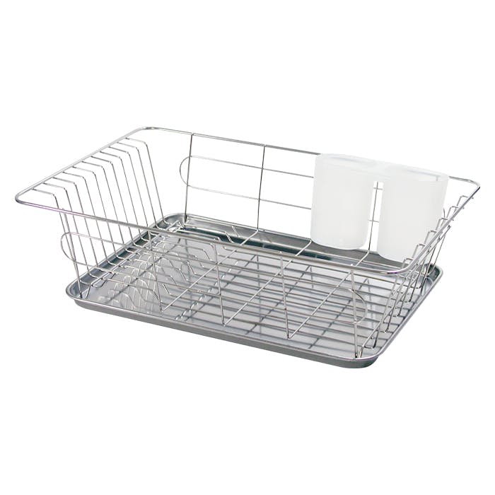 水切りかご 水切りラック 水切りバスケット ステンレス 箸立付き トレー付き水切りかご 水切りラック 水切りバスケット ステンレス 箸立付き トレー付き 水まわり品・水切りかご