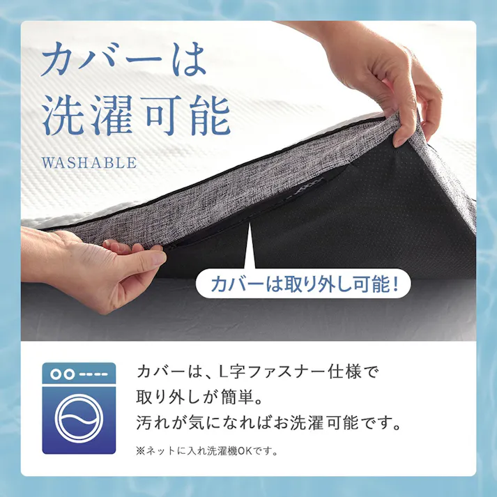 エコラテ エリート 6cmトッパー ダブル 138x195x6cm 硬め 125N 体圧分散 敷き布団 オーバーレイ ベッドパッド マットレスパッド 厚さ6cm ecolatte elite