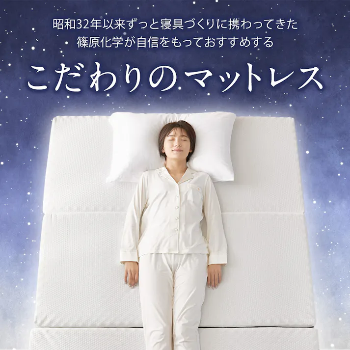 エコラテ エリート 10cm 三つ折りマットレス ダブル 138x195x10cm 硬め 3つ折り 折りたたみ 150N ベッド 布団 敷き布団 体圧分散 快眠 安眠 寝具 床置き 収納 ecolatte elite