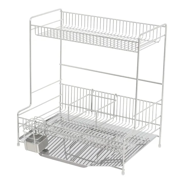 21076【SK-1076】シンク に 渡せる 水切りラック 2段 幅43cm 燕三条製水切り 水切りかご 2段水切り オールステンレス シンク シンク上 シンクサイド 大容量 ワイド スリム 食器 皿 フライパン 水捨て不要