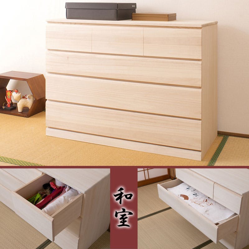 国産品 桐クローゼットチェスト 幅100 4段 大川家具 桐チェスト 和