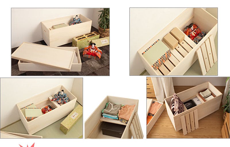 桐衣装箱スノコ 高さ61cm キャスター付 大川家具 日本製 国産 和タンス