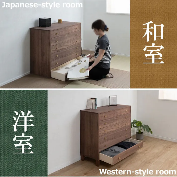 【桐結】MUSUBI 総桐チェスト 6段 幅100 奥行44 高さ89 cm オイル仕上げ ブラウン 日本製 完成品 うづくり仕上げ 浮造り仕上げ 真鍮取っ手 モダン 天然木 チェスト たんす 大川家具 洋服タンス 和ダンス 桐タンス 桐たんす 引き出し 着物 gsk