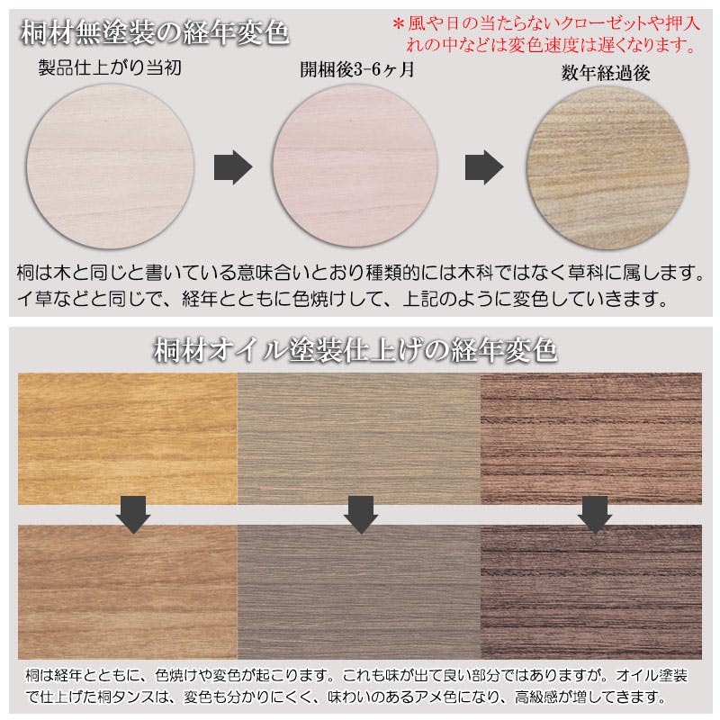 桐結】MUSUBI 総桐チェスト 4段 幅100 奥行44 高さ57 cm オイル仕上げ