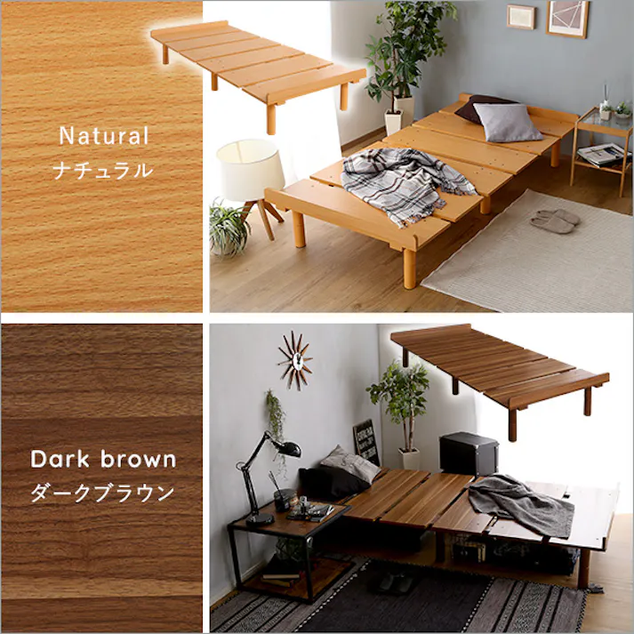 メラミンすのこベッド (シングルサイズ) 【Lauta-ラウタ-】/カラー:ナチュラル/ 組立 #ou-sh-06-msb--na 【4535306209827】※フレームのみ(マットレス、布団、枕等は付属しません)