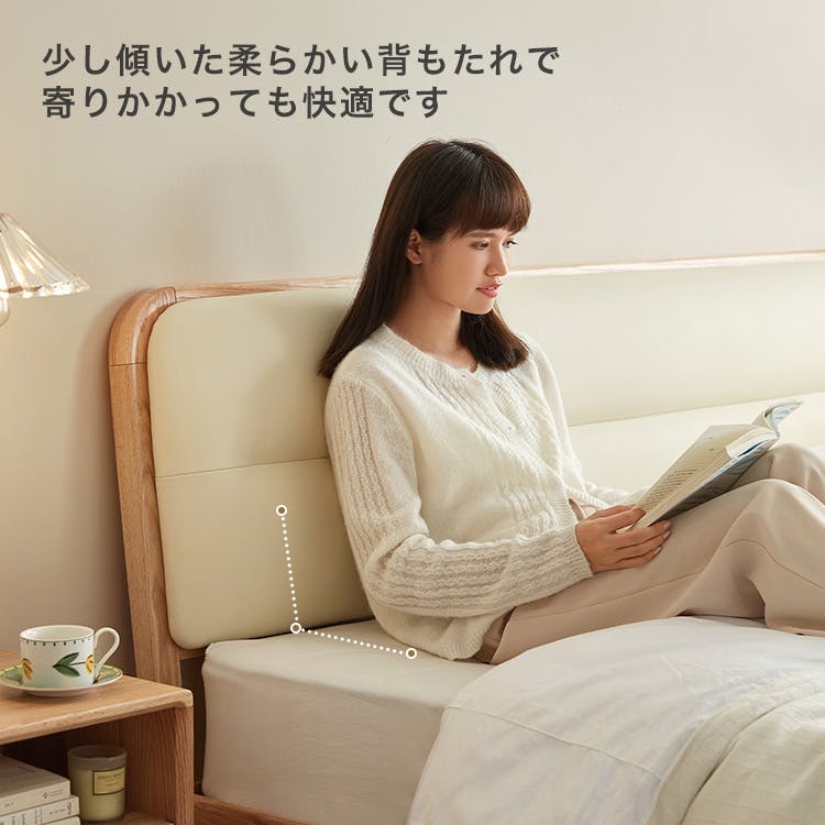 FASグレード 北米産オーク無垢材ベッド 120×200cm （セミダブル