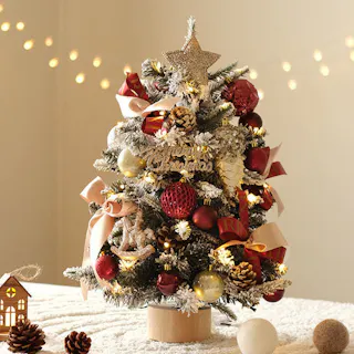 クリスマスツリー 卓上 45cm 65cm ミニツリー イルミネーション 卓上ツリー 松ぼっくり 北欧風 LEDライト付き キラキラ 雰囲気満々 組み立て簡単 クリスマスデコレーション インテリア 電池式 クリスマス パーティー おしゃれ プレゼント