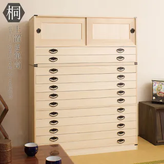 たとう紙ごと余裕で収納 桐たんす10段+上置き2段 大川家具 日本製 国産 洋服タンス 和ダンス チェスト 収納タンス 桐タンス 引き出し 和タンス 整理タンス 衣類収納 木製 桐の衣装ケース 桐衣装箱 完成品 引き戸 和風 和室 着物収納 着物入れ 着物用