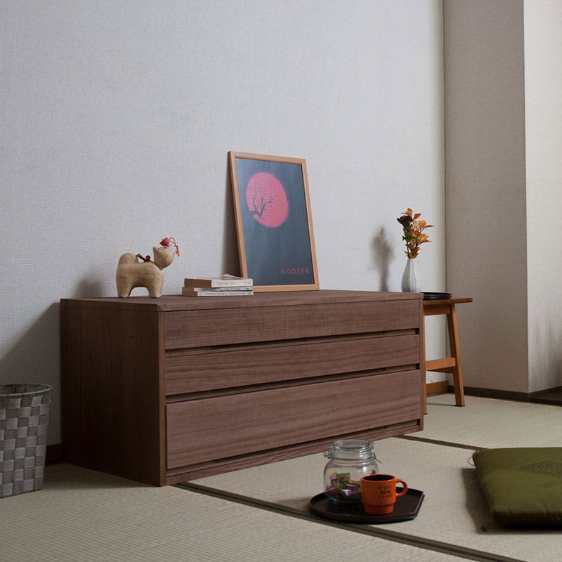 桐重ね箪笥 幅100 奥行44 1段 スタッキング 桐箪笥 桐チェスト 和箪笥